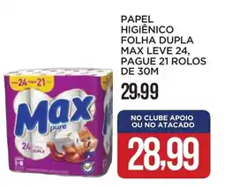 Apoio Mineiro Papel higiênico folha dupla max oferta