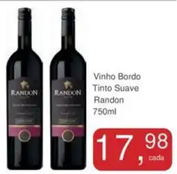 Mineirão Atacarejo Vinho Bordo Tinto Suave Randon oferta