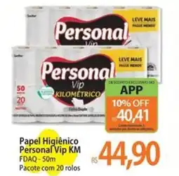 Atacadão Papel Higiênico Personal Vip KM oferta