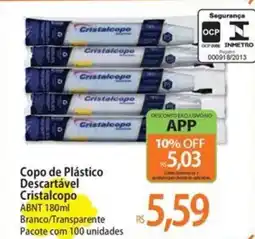 Atacadão Copo de Plástico Descartável Cristalcopo oferta
