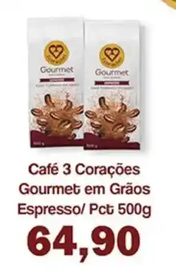 Supermercados Tauste Café 3 Corações Gourmet em Grãos Espresso/ Pct oferta