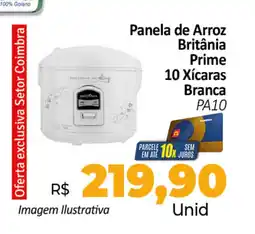 Hiper Moreira Panela de Arroz Britânia Prime 10 Xícaras Branca PA10 oferta