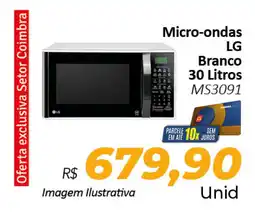 Hiper Moreira Micro-ondas LG Branco MS3091 oferta