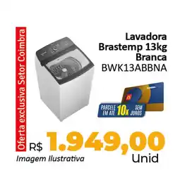 Hiper Moreira Lavadora Brastemp Branca BWK13ABBNA oferta