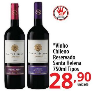 Akki Atacadista Vinho Chileno Reservado Santa Helena 750ml tipos oferta