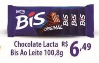 Rede DAS Chocolate Lacta Bis Ao Leite oferta