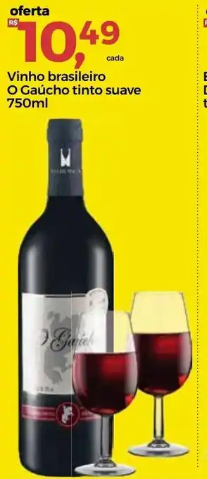 Frangolândia Vinho Brasileiro O Gaucho tinto suave 750ml oferta