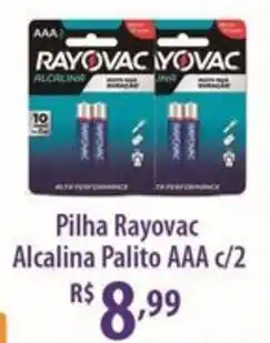 Rede DAS Pilha Rayovac Alcalina Palito AAA c/2 oferta