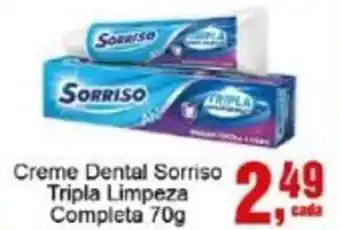 Negreiros Creme Dental Sorriso Tripla Limpeza Completa oferta
