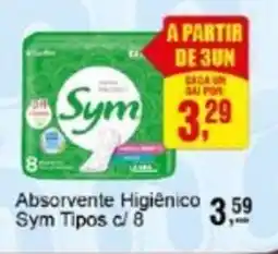 Negreiros Absorvente Higiênico Sym Tipos c/ 8 oferta