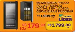 Lider Atacadista 66428 Adega Philco PCV142P display digital 3 em 1 adega, cervejeira e frigobar oferta