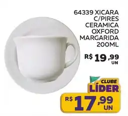 Lider Atacadista 64339 xicara c/pires ceramica oxford margarida oferta
