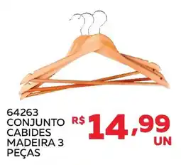 Lider Atacadista 64263 conjunto r$ cabides madeira 3 peças oferta