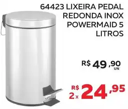 Lider Atacadista 64423 lixeira pedal redonda inox powermaid oferta