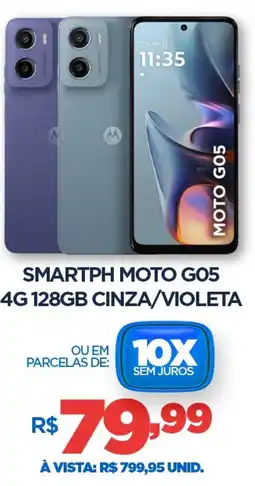 DB Supermercados Smartph Moto G05 4G 128GB CINZA/VIOLETA oferta