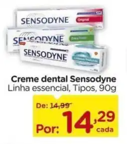 Carrefour Creme dental Sensodyne Linha essencial, Tipos, oferta