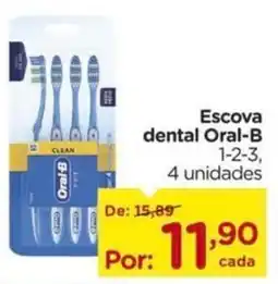 Carrefour Escova dental Oral-B 1-2-3, 4 unidades oferta