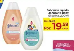 Carrefour Sabonete líquido Johnson's Baby Glicerina, oferta
