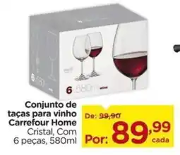 Carrefour Conjunto de taças para vinho Carrefour Home oferta