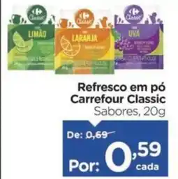 Carrefour Refresco em pó Carrefour Classic Sabores, oferta