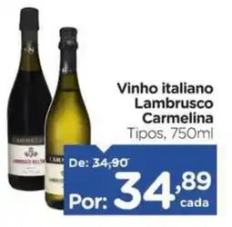 Carrefour Vinho italiano Lambrusco Carmelina Tipos, oferta