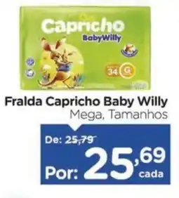 Carrefour Fralda Capricho Baby Willy Mega, Tamanhos oferta