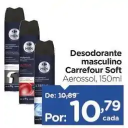 Carrefour Desodorante masculino Carrefour Soft Aerossol, oferta