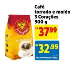 Extra Supermercado Café torrado e moído 3 Corações oferta