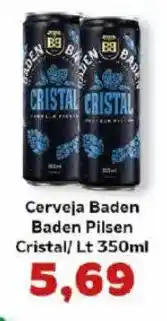 Supermercados Tauste Cerveja Baden Baden Pilsen Cristal/ Lt oferta