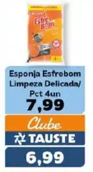 Supermercados Tauste Esponja Esfrebom Limpeza Delicada/ Pct 4un oferta