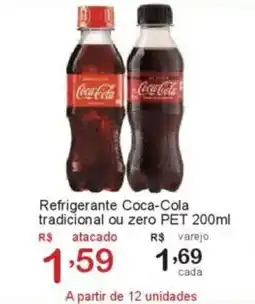 Giga Atacado Refrigerante Coca-Cola tradicional ou zero PET oferta