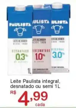 Giga Atacado Leite Paulista integral, desnatado ou semi oferta