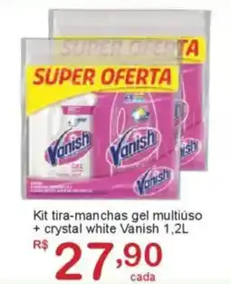 Giga Atacado Kit tira-manchas gel multiuso + crystal white Vanish oferta