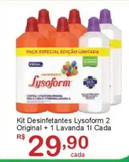 Giga Atacado Kit Desinfetantes Lysoform 2 Original + 1 Lavanda Cada oferta