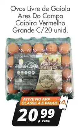 Delta Supermercados Ovos Livre de Gaiola Ares Do Campo Caipira Vermelho Grande oferta