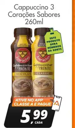 Delta Supermercados Cappuccino 3 Corações Sabores oferta