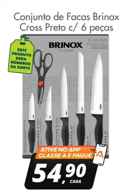 Delta Supermercados Conjunto de Facas Brinox Cross Preto oferta