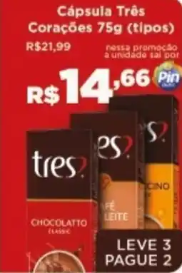 Pinheiro Supermercado Cápsula Três Corações (tipos) oferta