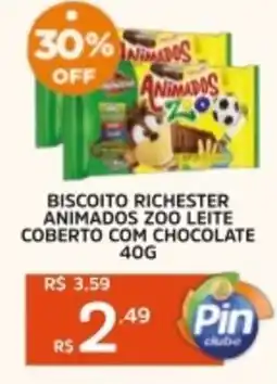 Pinheiro Supermercado Biscoito richester animados zoo leite coberto com chocolate oferta
