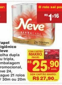 Carrefour Papel higiênico neve oferta