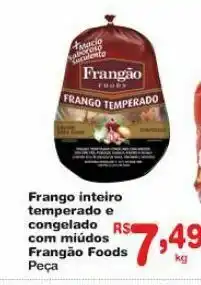 Carrefour Frango inteiro temperado e congelado com miúdos frangão foods kg oferta
