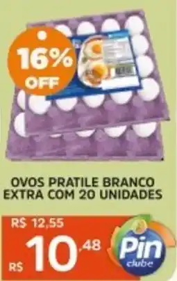 Pinheiro Supermercado Ovos pratile branco extra com 20 unidades oferta
