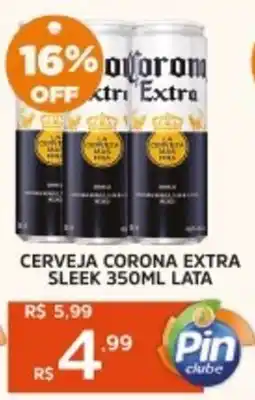 Pinheiro Supermercado Cerveja corona extra sleek lata oferta