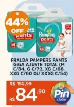 Pinheiro Supermercado Fralda pampers pants giga ajuste total oferta