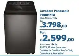 Sam's Club Lavadora Panasonic F180P7TA oferta
