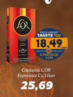 Supermercados Tauste Cápsulas L'OR Espresso oferta