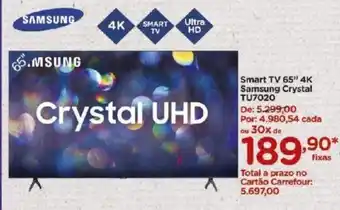 Carrefour Smart TV 65" 4K Samsung Crystal TU7020 oferta