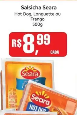 Supermercados Mateus Salsicha Seara oferta