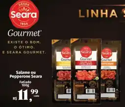 Supermercados Mateus Salame ou Pepperone Seara oferta