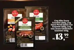 Supermercados Mateus Ling Alho Seara Gourmet, Ling Seara Pernil Queio Coa Gourmet, Ling tosc Seara Chimichurri Gourmet oferta